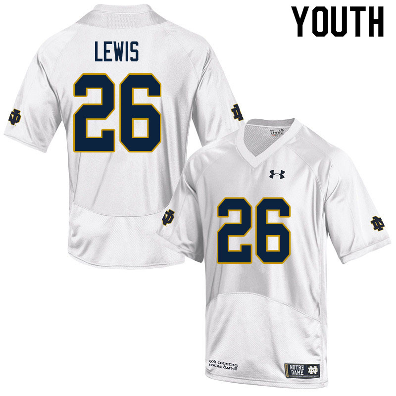 Youth #26 Clarence Lewis Notre Dame Fighting Irish College Football Jerseys Sale-White - Click Image to Close